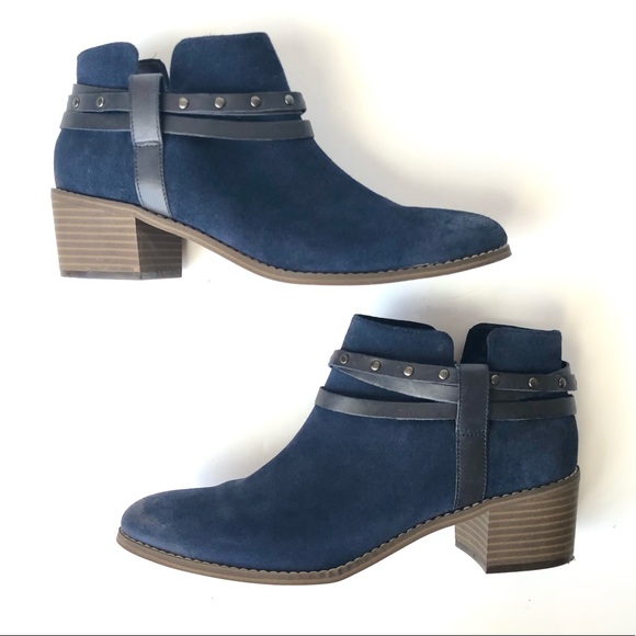 Clarks Shoes - Clarks Breccan Shine Navy Suede Ankle Boots 10